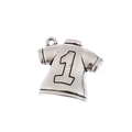 Vintage silver jersey pendant with number one for necklace and bracelet DIY making - Jersey Style (4770-K0603)