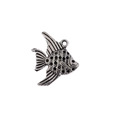Antique silver tropical angelfish alloy pendant charm for DIY necklaces and jewelry - Goldfish Shape (K3403)