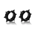 Schwarze Punk-Ohrringe mit scharfen Nieten und glänzendem Metallic-Finish als Paar - Schwarzer Stachel-Ohrclip (Style-5)