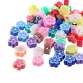 Perles fleurs colorées en pâte polymère pour bijoux DIY et accessoires d'artisanat - Style Fleur Mixte (9120-AR1001) / 50 Pièces / Multicolore