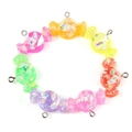 Macro view of colorful resin candy pendants with glitter and silver metal rings - Mixed Color Resin Candy Pendant (4766-I1701)
