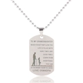 Détail du collier plaque militaire en acier inoxydable avec texte gravé au laser - Collier de Famille Love Grandpa