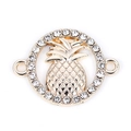 Connecteur ananas doré avec strass pour création de bracelets et colliers DIY bijoux - Connecteur Ananas Strass Or (9113-AJ1902)