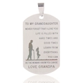 Détail du collier plaque militaire en acier brossé avec message gravé de grand-père - Pendentif Love Grandpa Uniquement (Sans Chaîne)