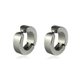 Polierte silberne Edelstahl Clip-Ohrringe mit glattem, dickem Ring-Design - Polierter Silberner Ohrclip (Style-2)