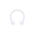 Translucent bioflex circular barbell with faceted crystal ball ends for septum piercing - Acrylic Horseshoe (Style 1) / 1.2x8mm / Clear