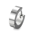 Detailed close-up of the silver stainless steel hoop earring with hinged closure mechanism - Silver Hoop Style