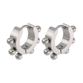 Poliierte Creolen aus Edelstahl mit fünf Metallperlen im Punk- und Industriestil - Silberner 5-Perlen Huggie (Style-30)