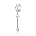 Boucle d'oreille punk argentée avec étoile hexagramme et pendentif pointe - Chaîne Pointe et Hexagramme (Style D) / Argent