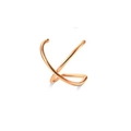 Minimalist rose gold X-shaped criss cross ring for women with polished metal finish - X-Shaped Cross Style (E) / Rose Gold