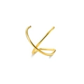 Minimalist golden X-shaped crossover ear cuff with polished finish on white background - X-Shaped Cross Style (E) / Gold