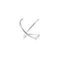 Minimalist silver criss-cross X ring with polished finish shown on white background - X-Shaped Cross Style (E) / Silver