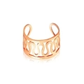 Minimalist hollow wave ear cuff in rose gold finish with sleek non-piercing open design - Wavy Hollow Style (F) / Rose Gold