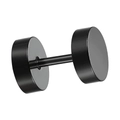 Orecchino a perno barbell nero minimalista in acciaio inossidabile da uomo con dischi tondi - Stile Manubrio (A) / 6mm / Nero