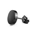 Orecchini a perno minimalisti in acciaio inossidabile nero con finitura opaca e farfalla - Orecchino a Disco Tondo (C) / 6mm / Nero
