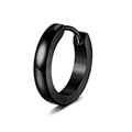 Orecchino a cerchio huggie in acciaio inossidabile nero lucido da uomo minimal - Cerchio Minimalista (D) / 3*9mm / Nero