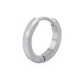 Orecchino a cerchio a cerniera in acciaio inossidabile argento lucido da uomo - Cerchio Minimalista (D) / 3*9mm / Argento