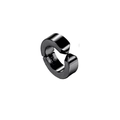 Vue détaillée d'un protège-oreille en acier inoxydable poli noir à charnière - Créole à Charnière Minimaliste(Style 7)