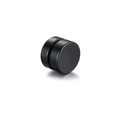 Close-up of matte black cylindrical magnetic earrings with minimalist industrial design - Cylindrical Magnetic Stud