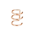 Three-layer spiral rose gold ear cuff in medical grade steel for non-pierced ears - Triple Layer Spiral Style (A) / Rose Gold