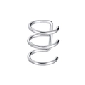 Minimalist silver triple-layered spiral ear cuff in polished medical-grade stainless steel - Triple Layer Spiral Style (A) / Silver