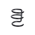 Close-up of triple-layered black stainless steel ear cuff in a minimalist punk style - Triple Layer Spiral Style (A) / Black