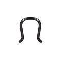 Polished black stainless steel U-shaped septum nose ring with a minimalist smooth finish - U-Shaped Nose Clip (Style 5) / 1.2x8mm / Black