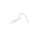 Piercing de nez en forme de L en bioflex blanc avec un design de disque plat et lisse - Style A Tige Courbée
