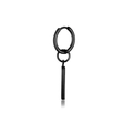Men's black matte stainless steel hoop earring featuring a minimalist bar pendant drop - Vertical Rectangular Bar Pendant Hoop / Black