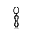 Black stainless steel hoop earring with minimalist infinity symbol dangle for men - Infinity Symbol Pendant Hoop / Black