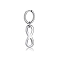 Polished silver infinity symbol earring with a round hoop for men and women - Infinity Symbol Pendant Hoop / Silver