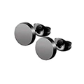 Paire de boucles d'oreilles rondes noires en acier inoxydable mat pour homme chic - Clou d'Oreille Disque 10mm (Style A)