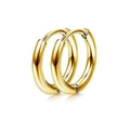 Minimalistische gold-polierte Edelstahl-Creolen mit spiegelnder Glanzoberfläche - Stil A Gold