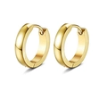 Poliert goldene Edelstahl Creolen für Damen und Herren im minimalistisch runden Design - Stil B Gold