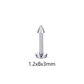 Detail view of 1.2x8x3mm cone head surgical steel labret stud for lip and ear piercings - Labret Spike Style (K)
