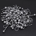 Bulk 120pcs stainless steel body piercing set featuring tongue, lip and navel rings - Mixed Body Piercing Jewelry Set