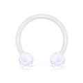 24pcs set of clear acrylic circular barbells for nose, lip, and ear piercings - Nose Ring / 1.2x6x3mm / Clear
