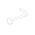 Dettaglio piercing al naso a forma di L in acrilico trasparente con design piatto - Piercing al Naso a L / 0.8x6.5x2mm / Trasparente