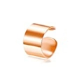 Minimalist wide band rose gold non-pierced ear cuff with a polished metallic mirror finish - Wide Surface Minimalist Style (C) / Rose Gold