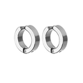Detalle de pendientes magnéticos de plata pulida con superficie de acabado espejo liso - Pendientes de aro de clip