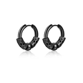 Gothic black stainless steel hoop earrings featuring intricate 3D carved dragon patterns - Carved Relief Hoop Style (Style B) / 1 Piece