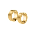 Vue détaillée de boucles d'oreilles clips dorées mates avec anneau minimaliste sans perçage - Or Anneau Clip Minimaliste