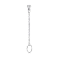 Sleek silver minimalist earring featuring a delicate chain link and a textured open hoop - Ball Stud Linked Earring