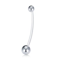 Bananabell-Bauchnabelpiercing aus Edelstahl mit glänzenden Kristallkugeln im 4er Set - Vollmetall Polierter Stil (Modell C)