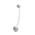 Transparente flexible Bauchnabelpiercings mit glitzernd matten silbernen Kugeln - Mattierte Kugel Transparente Weichstab (Modell D)