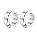 Polished silver magnetic ear clips with a thick circular design in high-quality metal finish - Ear Cuffs / Steel