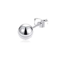 Polished silver metal ball stud earring with classic butterfly friction back closure - Polished Ball Stud
