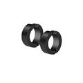 Boucles d'oreilles créoles minimalistes en acier noir mat avec fermoir charnière - Noir Anneau Clip Minimaliste