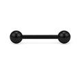 Macro detail of black stainless steel barbell piercing jewelry with smooth finish - Ball Barbell Style / 1.6x6x5mm / Black