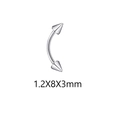 Curved stainless steel eyebrow piercing stud with spiked ends in silver 1.2x8x3mm - Curved Barbell Spike Style (D) / 10 Pieces Pack / Silver